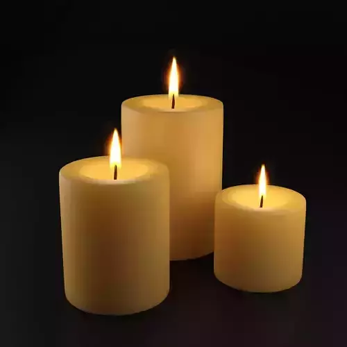 Festive Burning Pillar Candles