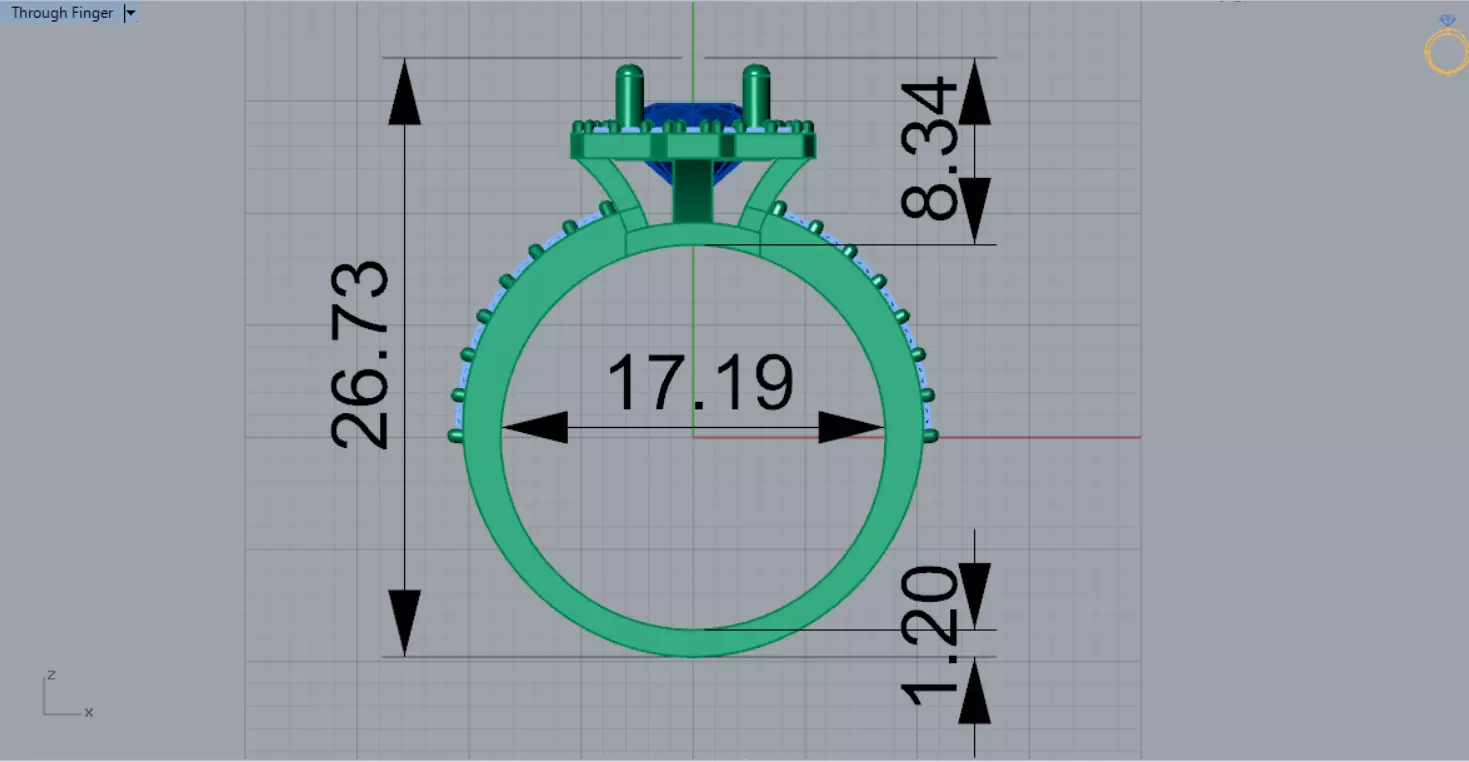 Luxury Yellow Gold Engagement Ring with Square Halo Model sr0091 3D print model_12