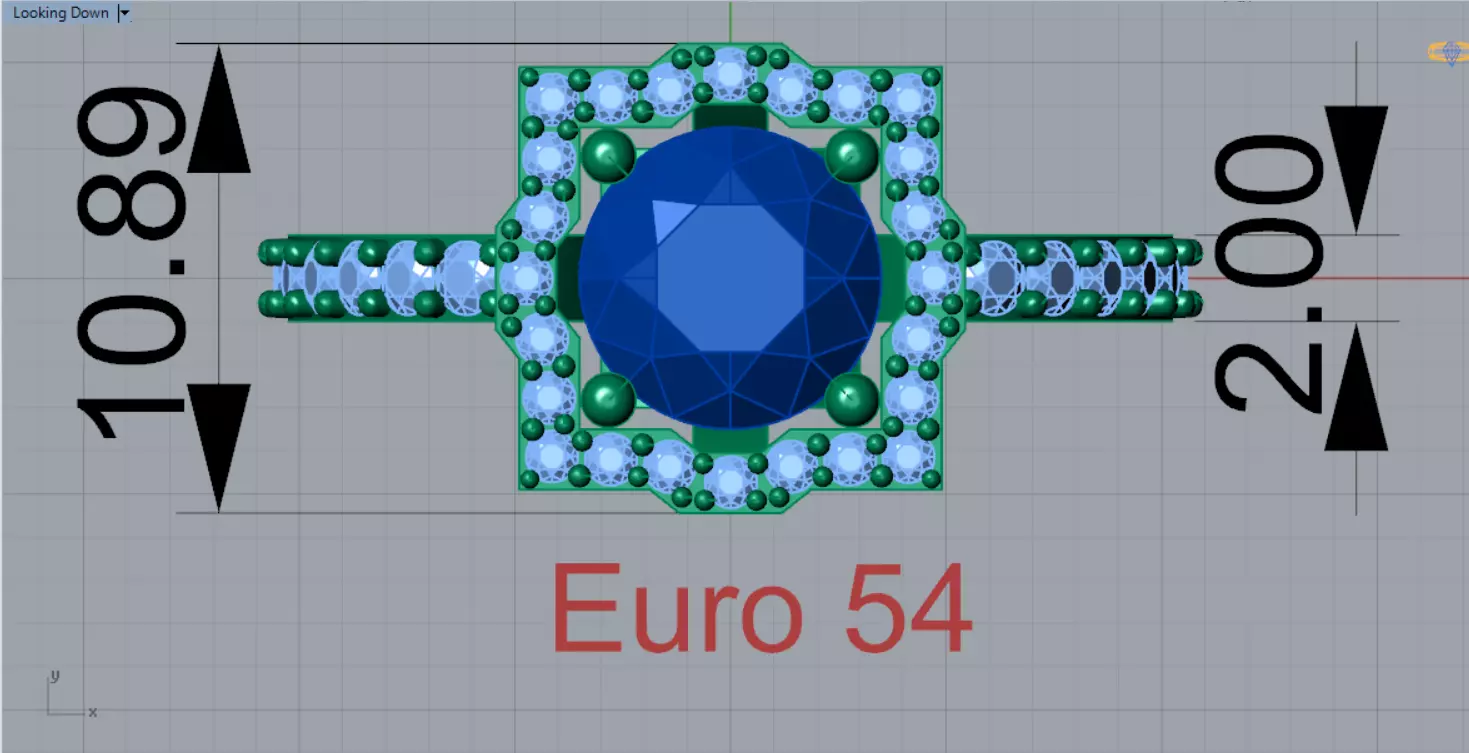 Luxury Yellow Gold Engagement Ring with Square Halo Model sr0091 3D print model_11