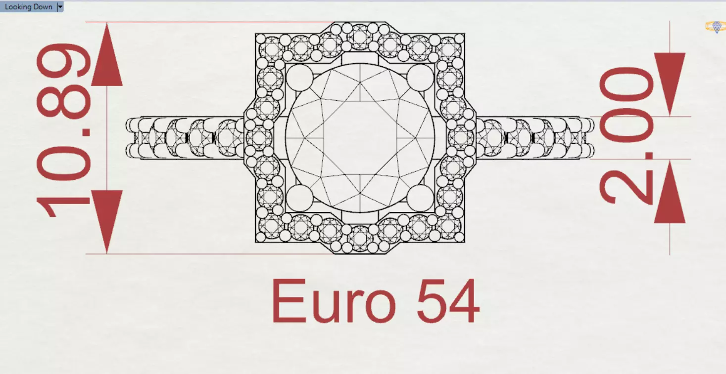 Luxury Yellow Gold Engagement Ring with Square Halo Model sr0091 3D print model_24