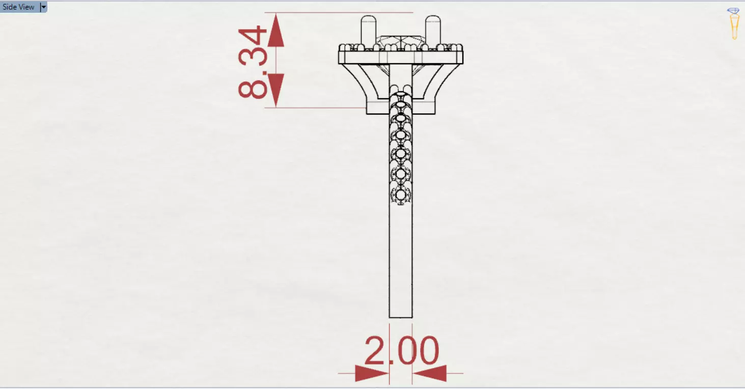 Luxury Yellow Gold Engagement Ring with Square Halo Model sr0091 3D print model_22