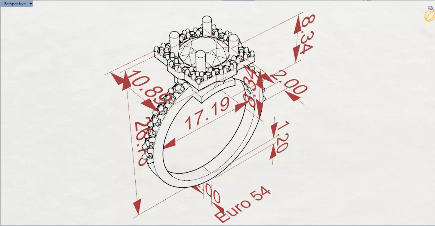 Luxury Yellow Gold Engagement Ring with Square Halo Model sr0091 3D print model_23
