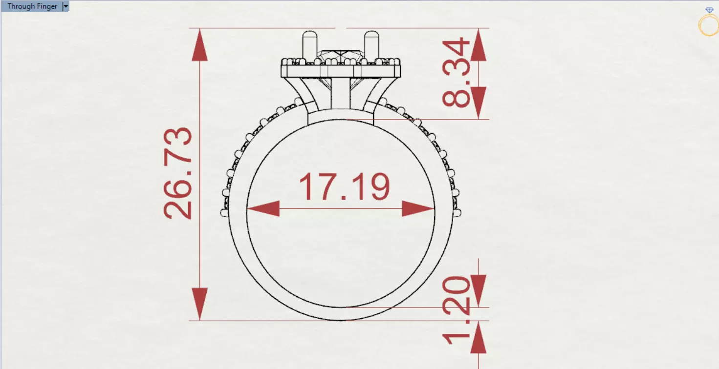 Luxury Yellow Gold Engagement Ring with Square Halo Model sr0091 3D print model_25