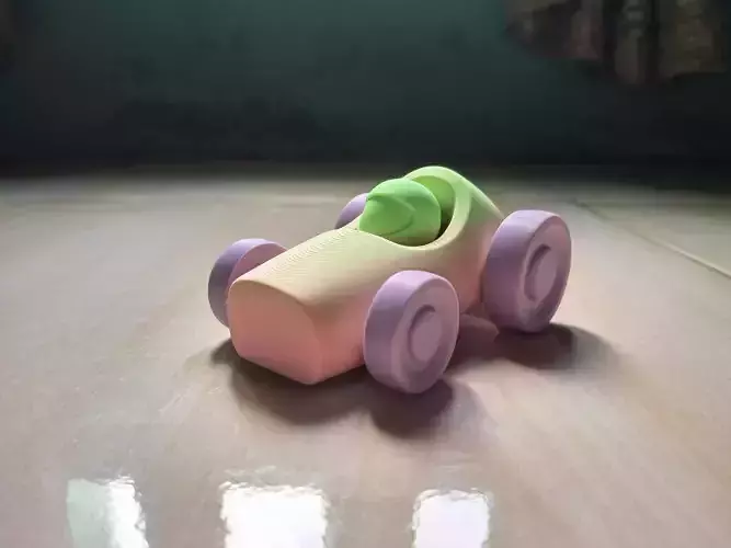 Classic Race Car Wod Style 3D print Model