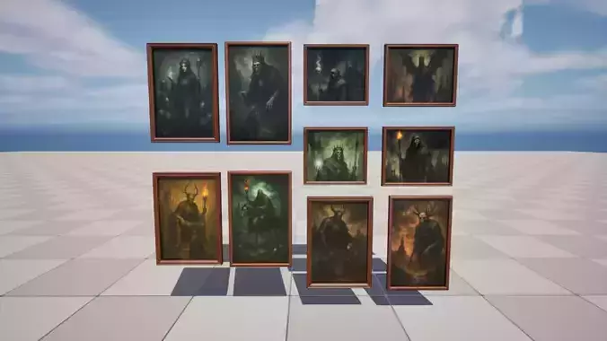 Dark Fantasy Paintings Low-poly 3D model