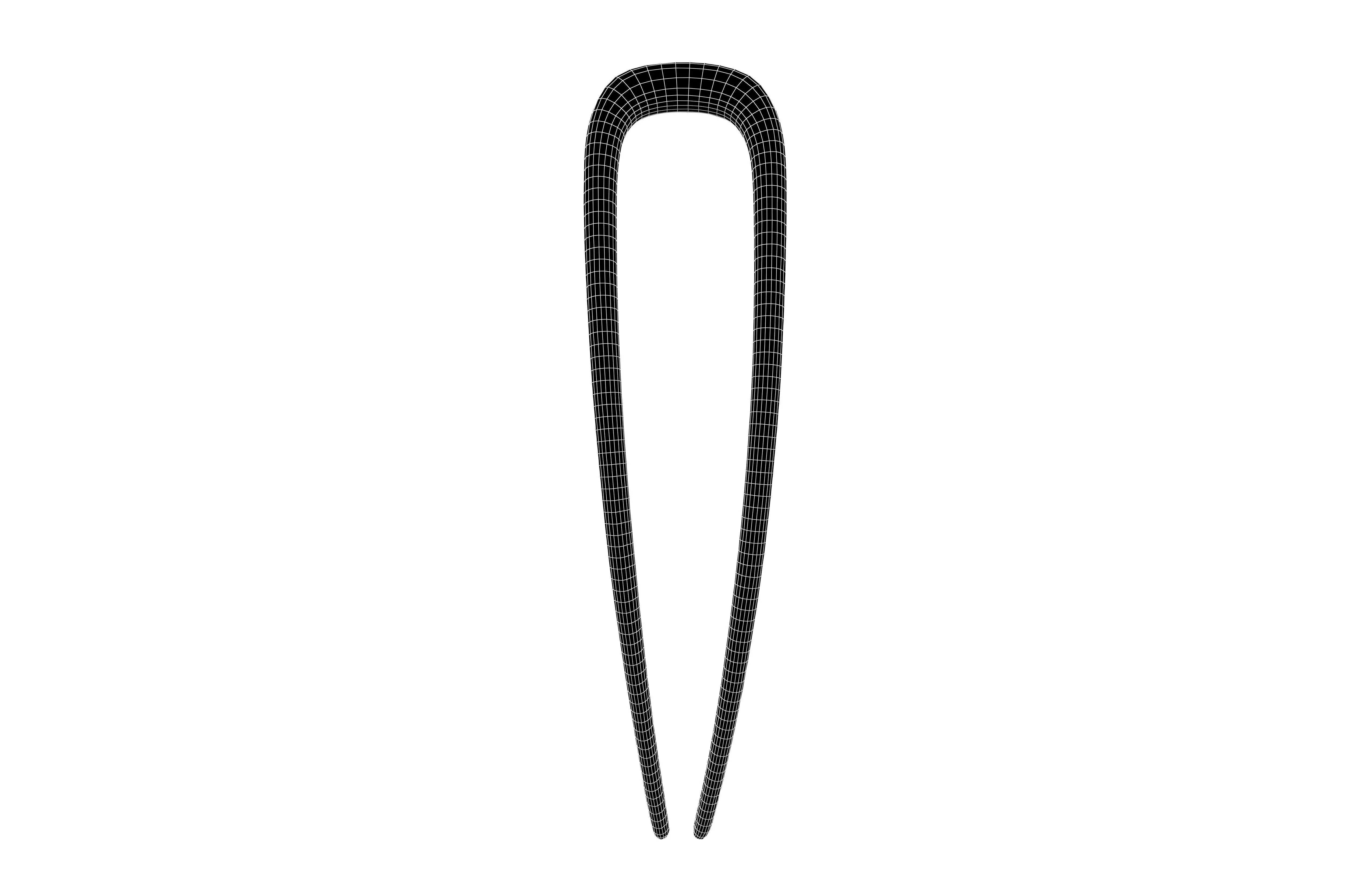 Hairpin v2 003 Low-poly 3D model_5