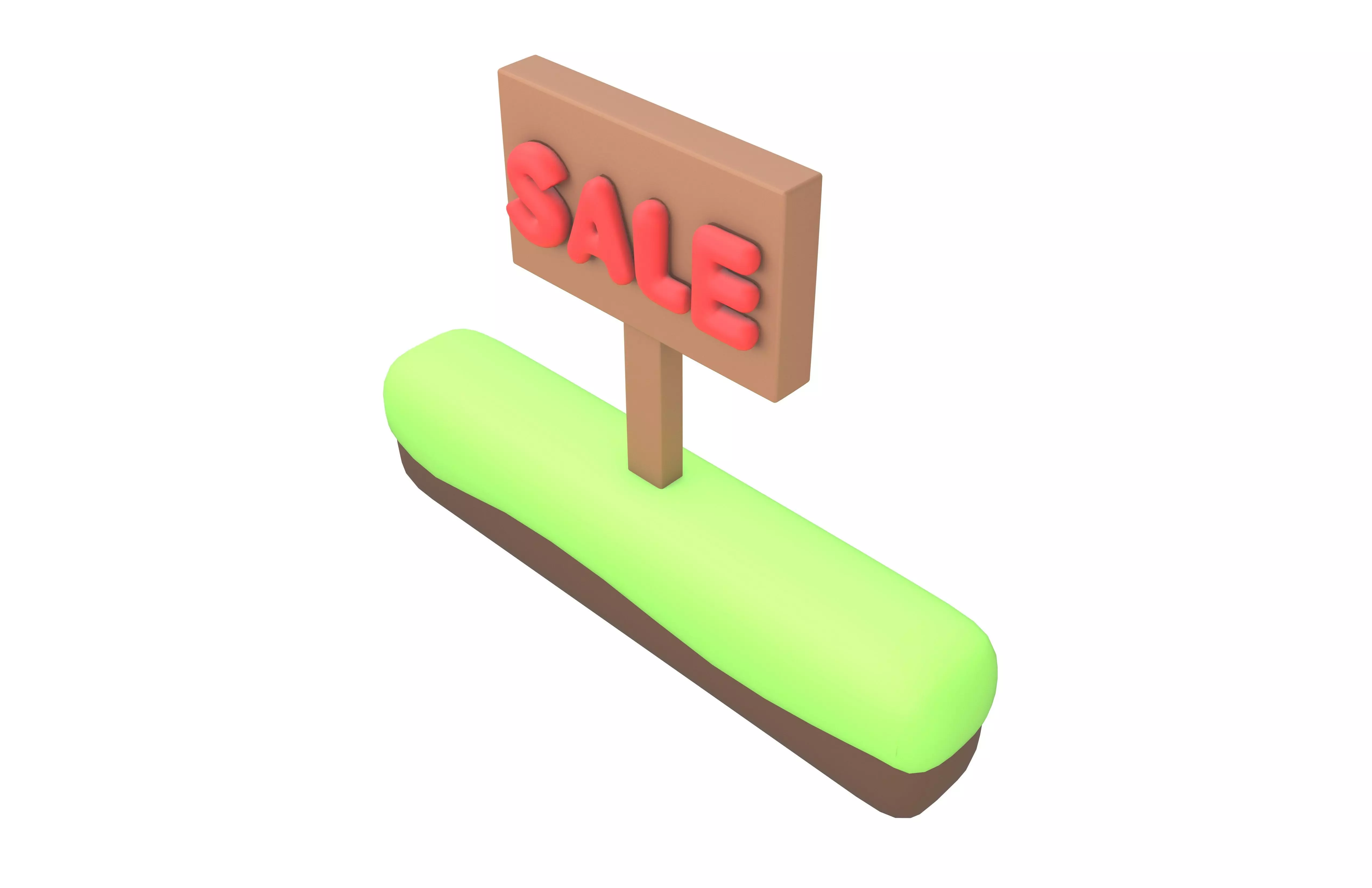Land Sale Icon v1 001 Low-poly 3D model_2