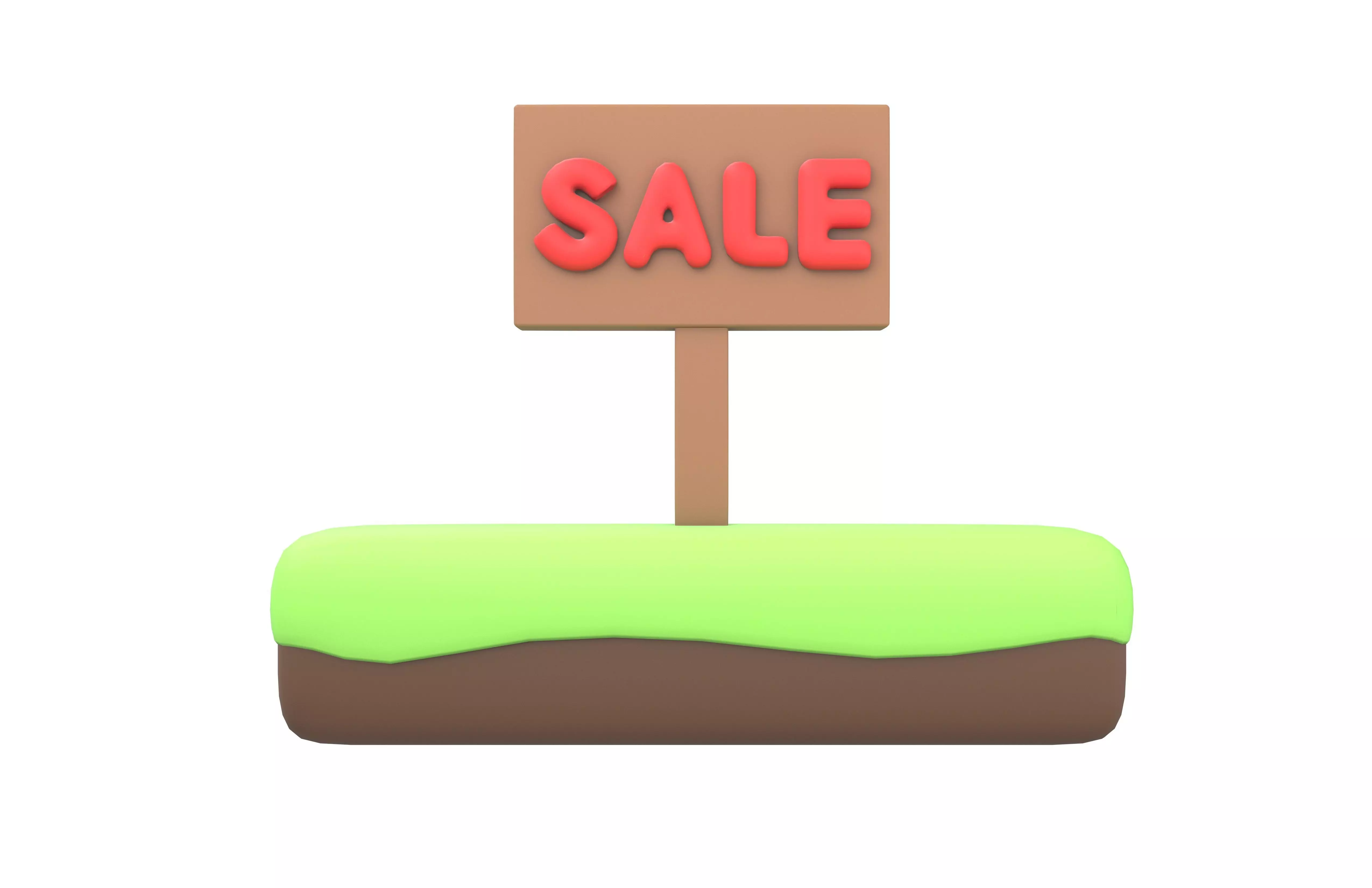Land Sale Icon v1 001 Low-poly 3D model_1
