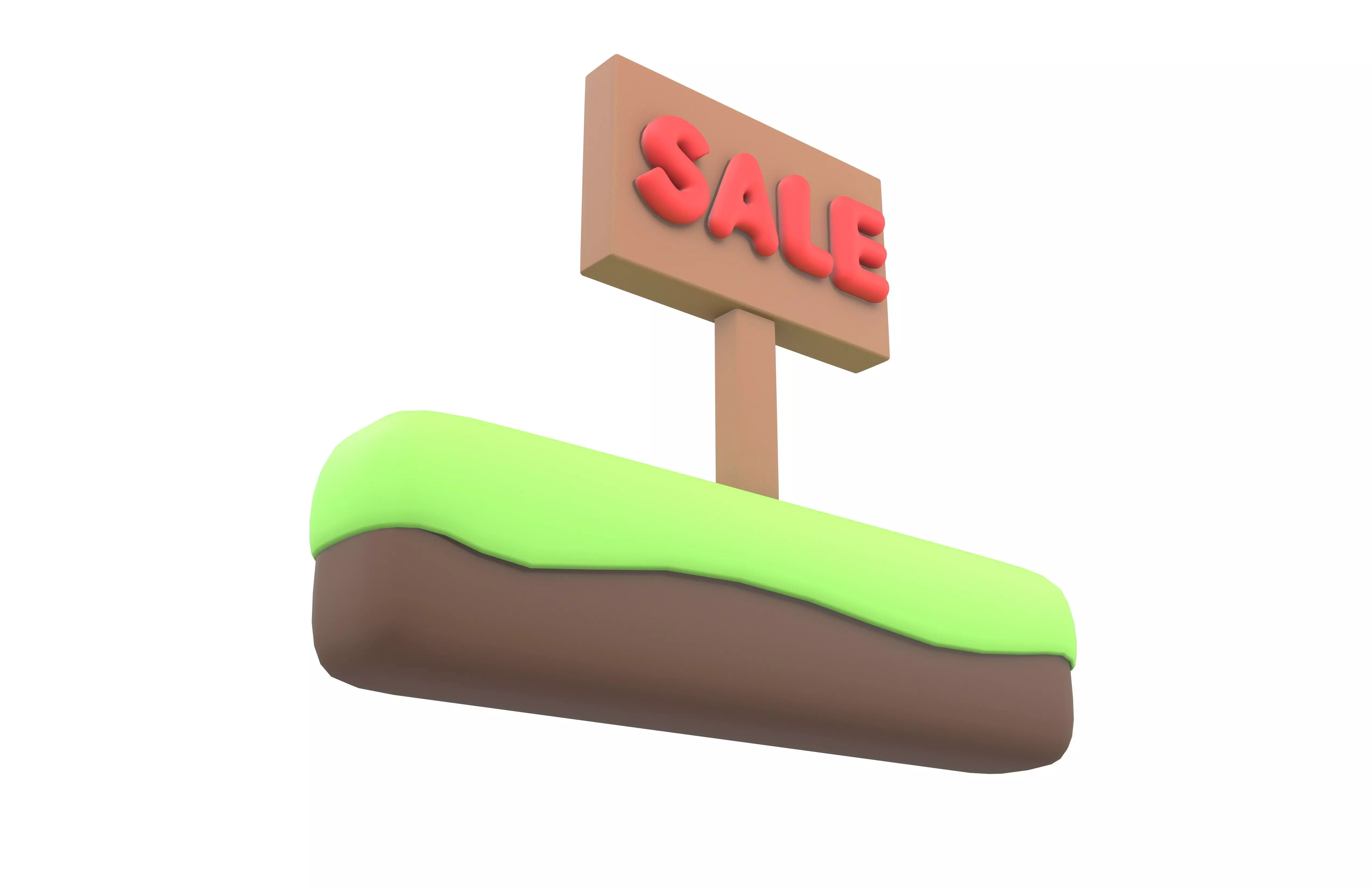 Land Sale Icon v1 001 Low-poly 3D model_3