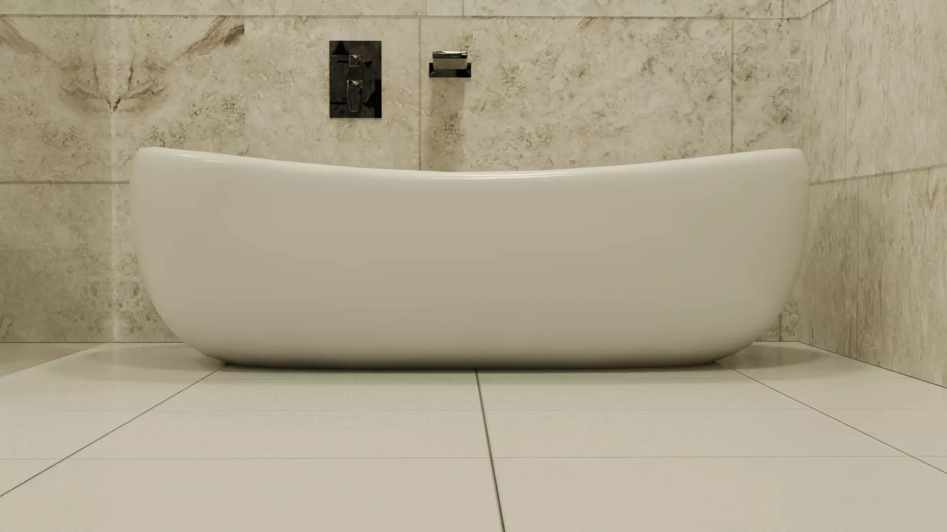 Low Poly High Detail Bathroom Tub 3D Model for Games and Renders Low-poly 3D model_5