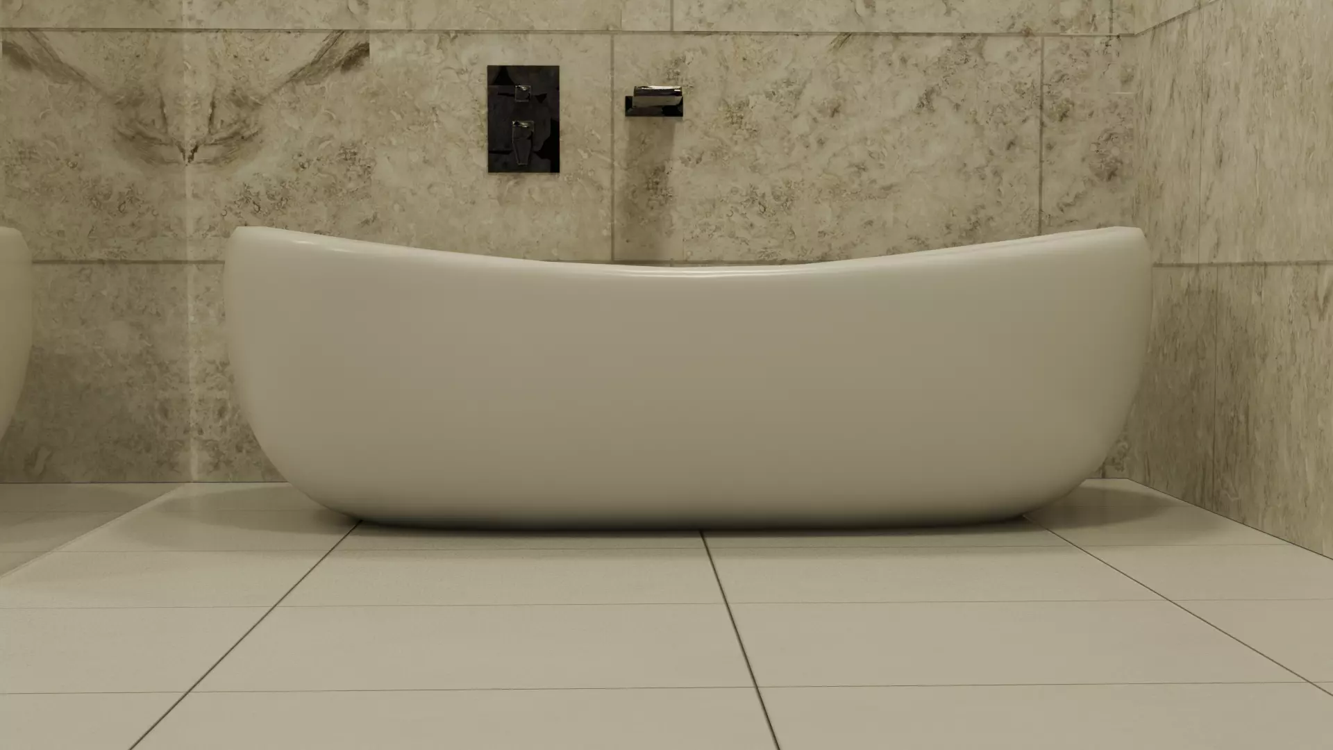 Low Poly High Detail Bathroom Tub 3D Model for Games and Renders Low-poly 3D model_0