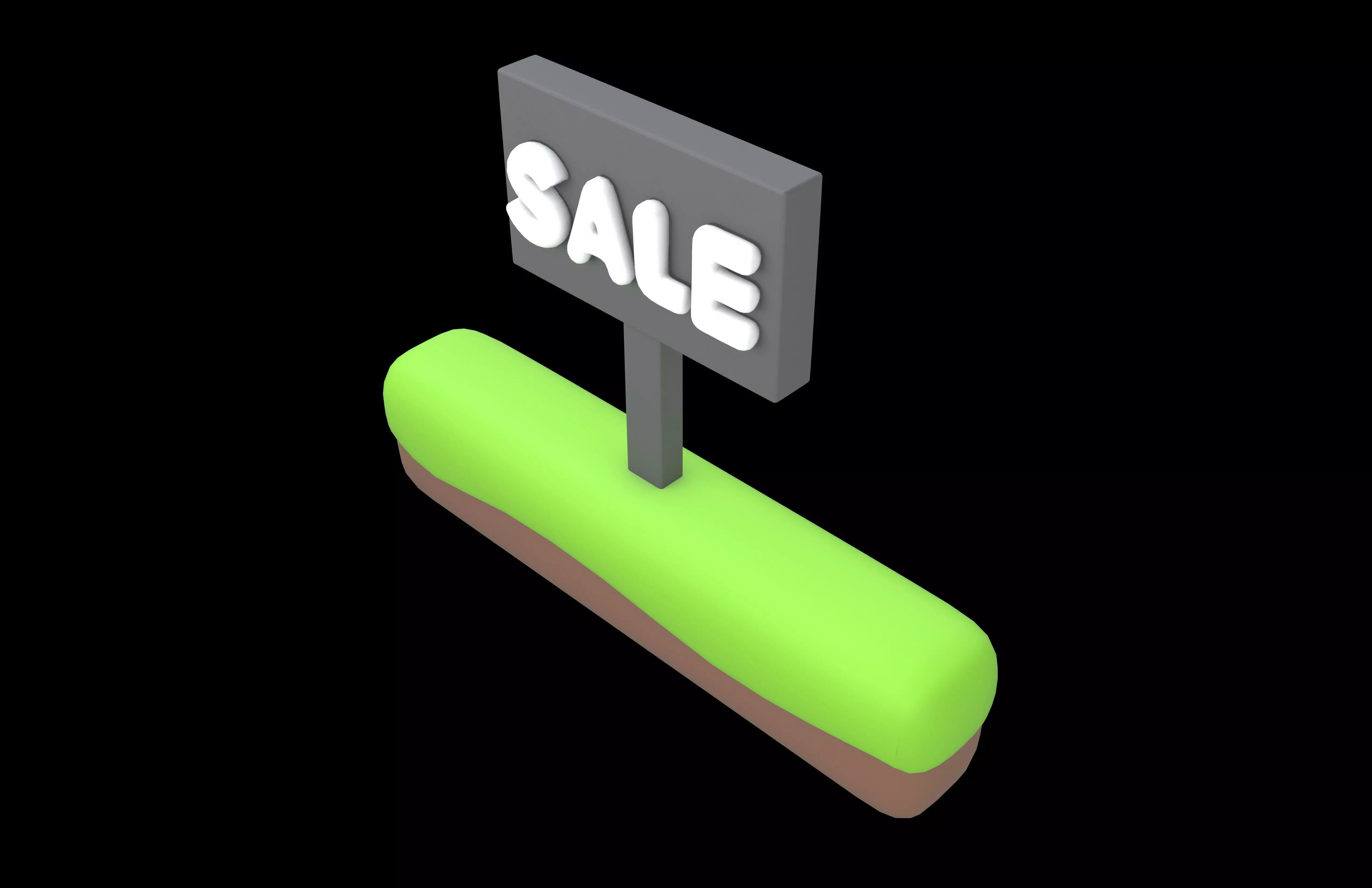 Land Sale Icon v1 003 Low-poly 3D model_2
