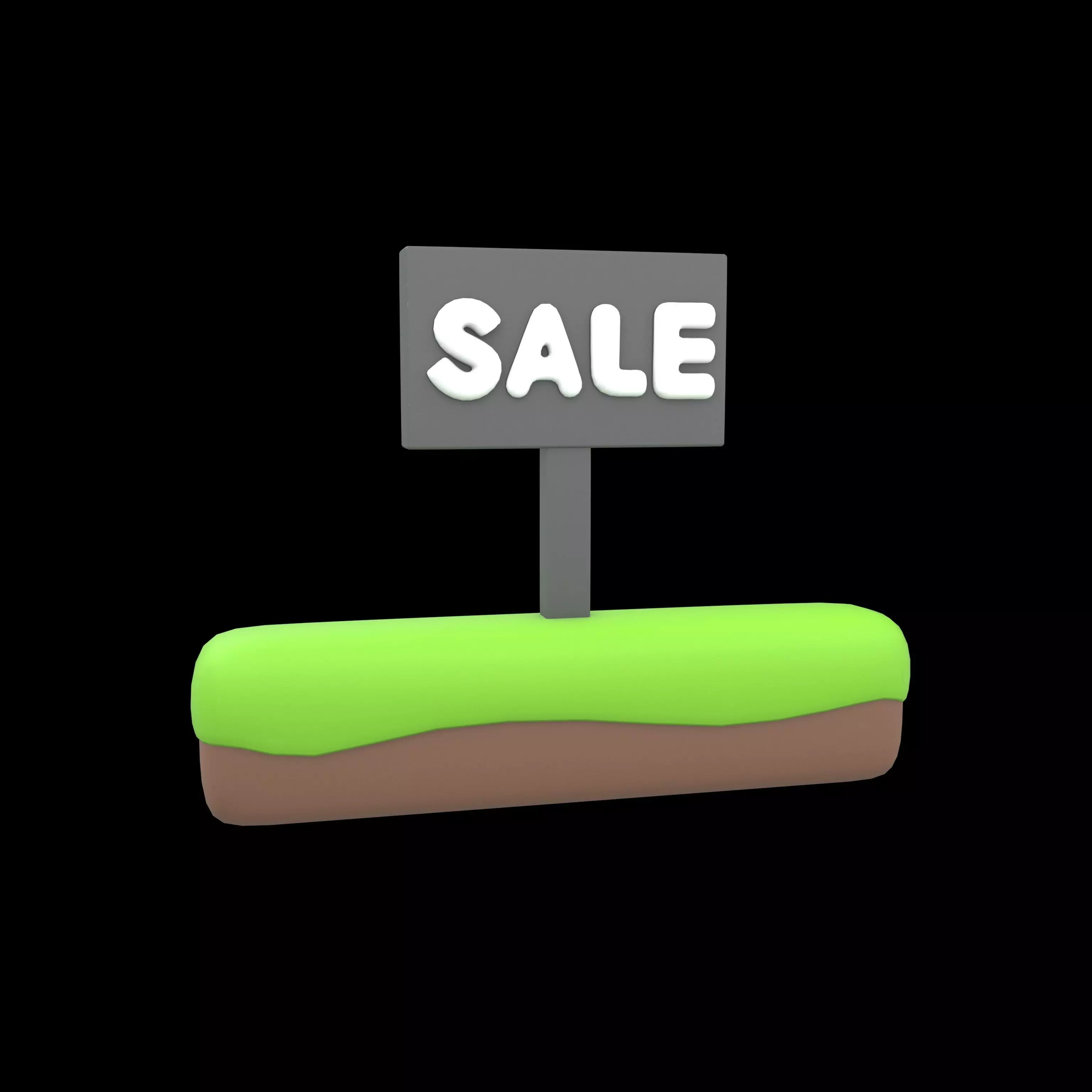 Land Sale Icon v1 003 Low-poly 3D model_0