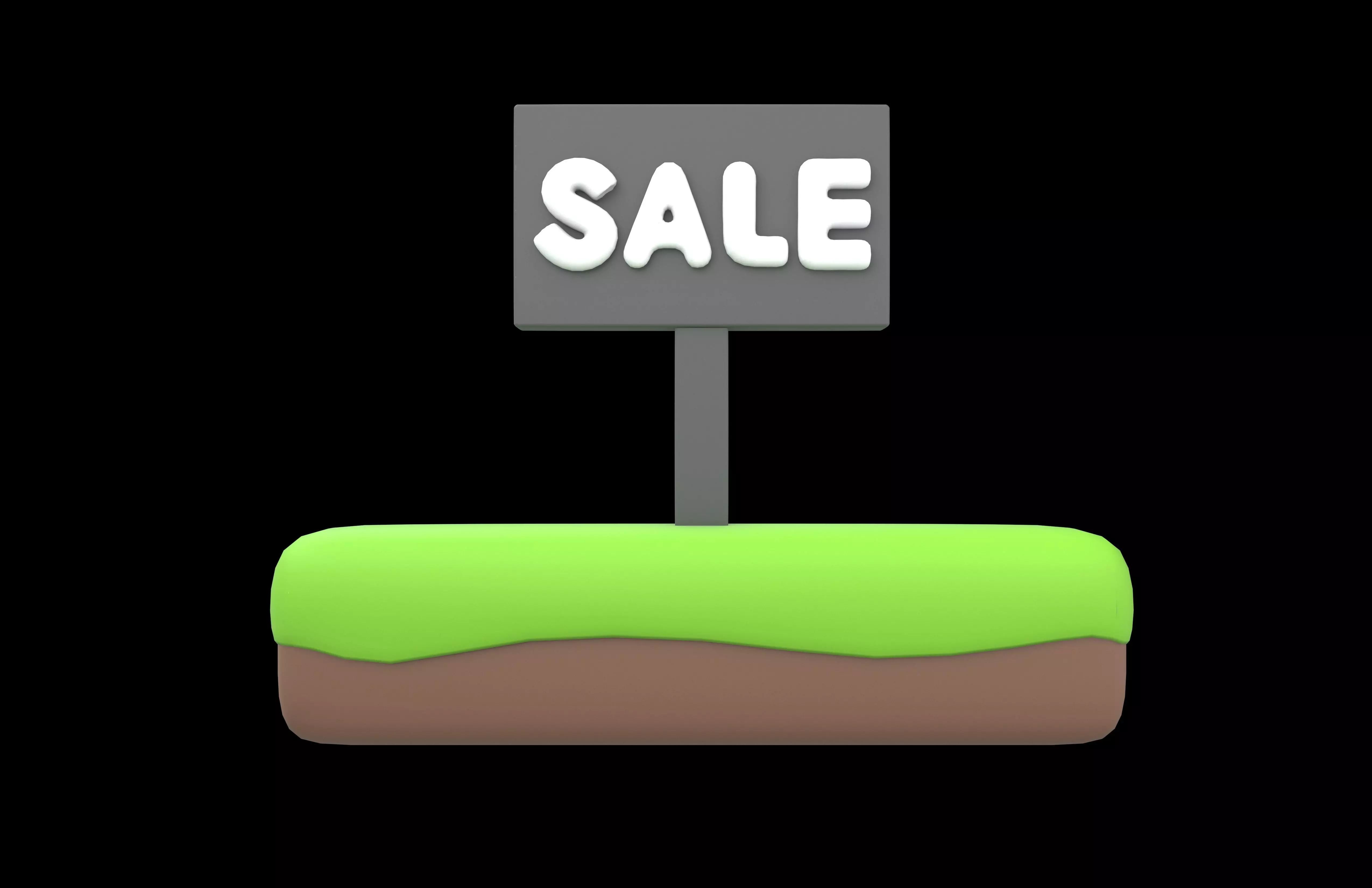 Land Sale Icon v1 003 Low-poly 3D model_1