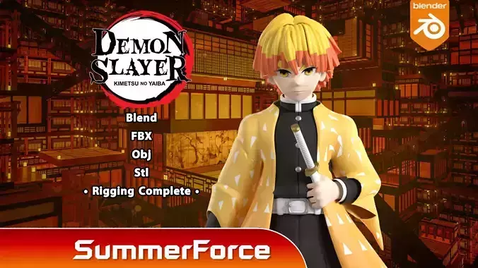 Zenitsu Agatsuma - Demon Slayer Infinity Castle 3D model