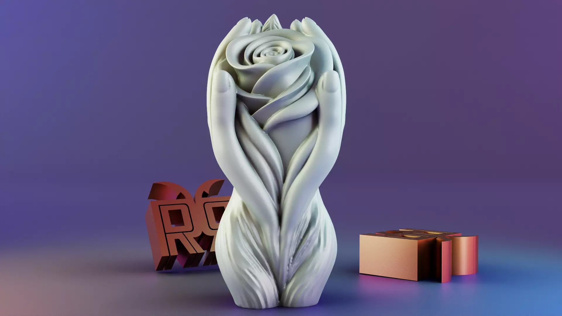 Flower Body Candle 3D print model_0