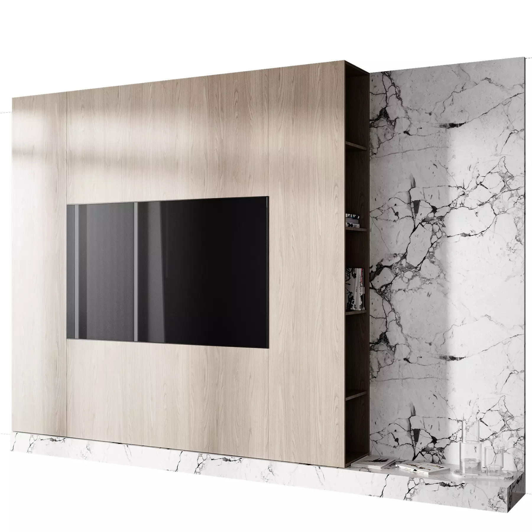 tv wall set 10 Free 3D model