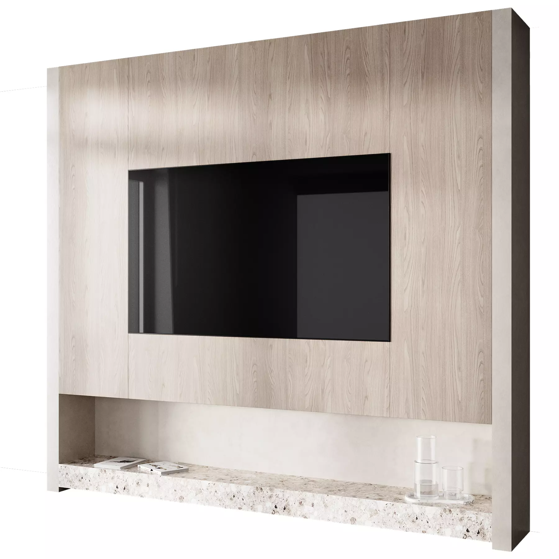 tv wall set 14 Free 3D model