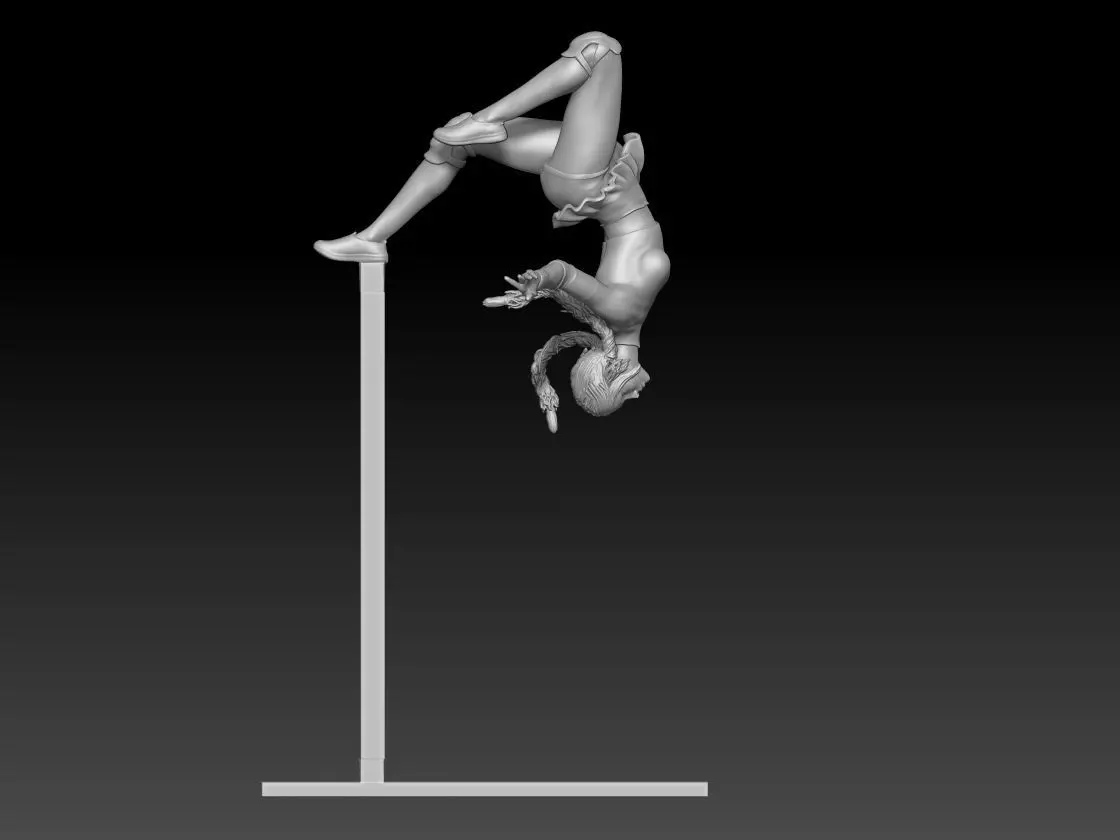 best pose parkour girl 3 3D print model_3