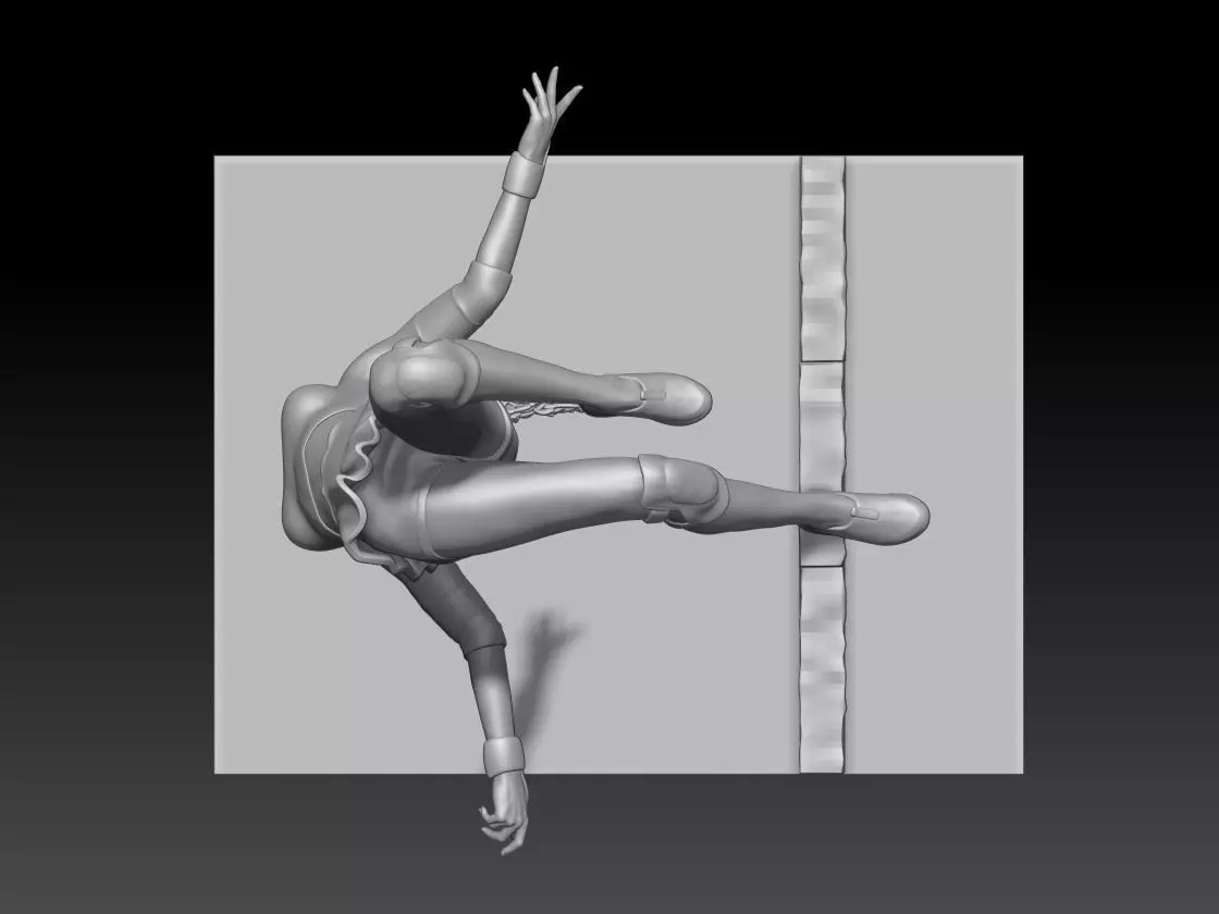 best pose parkour girl 3 3D print model_2