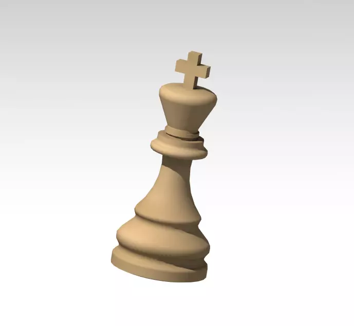 Chess King Piece CAD Model  3D print model_2