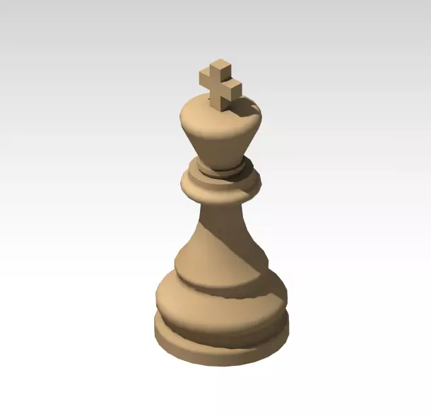 Chess King Piece CAD Model  3D print model_3