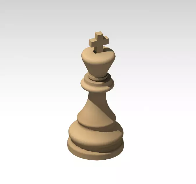 Chess King Piece CAD Model  3D print model_0