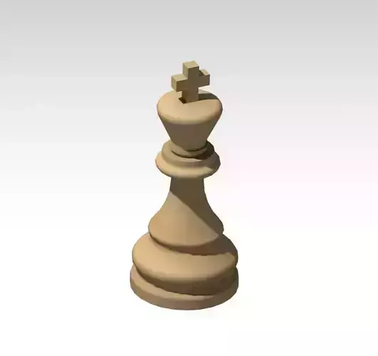 Chess King Piece CAD Model 