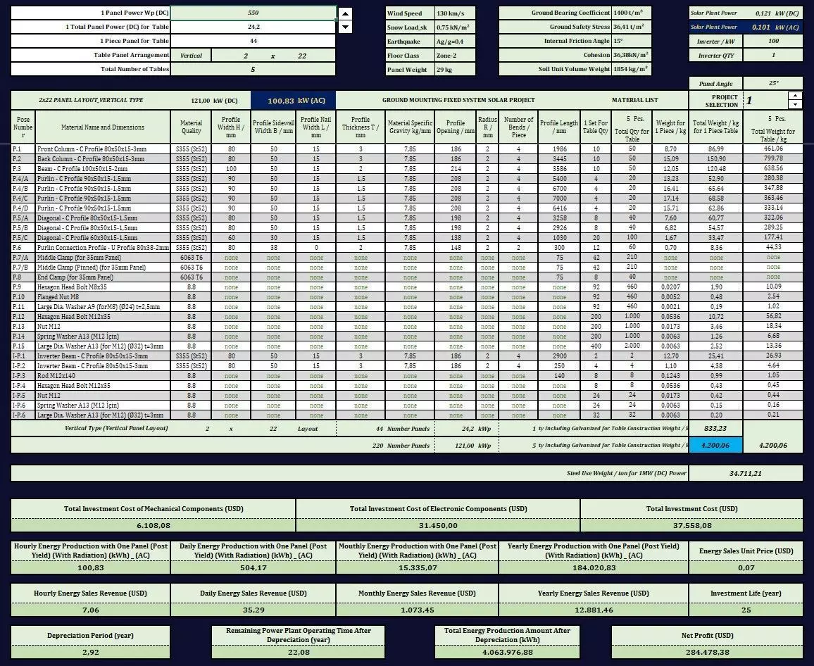 SOLAR PLANT Material List 3D model_5