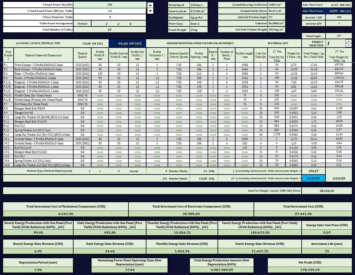 SOLAR PLANT Material List 3D model_10