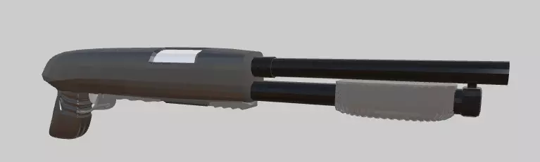 pump shotgun 3D print model_0