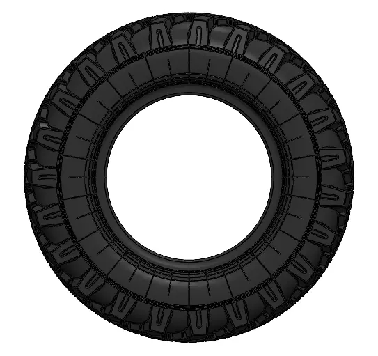 Truck Tire Low-poly 3D model_3