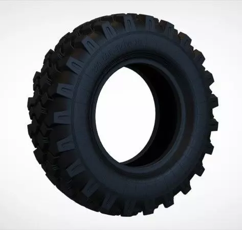 Truck Tire Low-poly 3D model_1