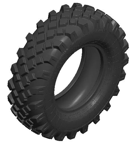 Truck Tire Low-poly 3D model_5