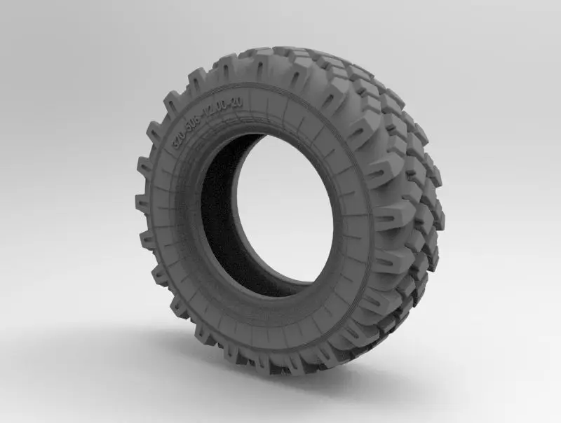 Truck Tire Low-poly 3D model_0