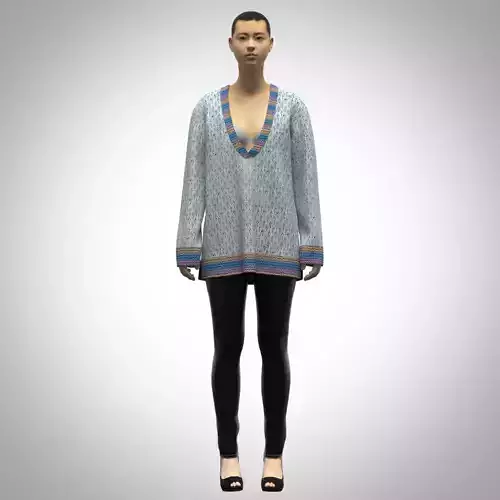 womans sweater and leggings 3d clothing rigged model