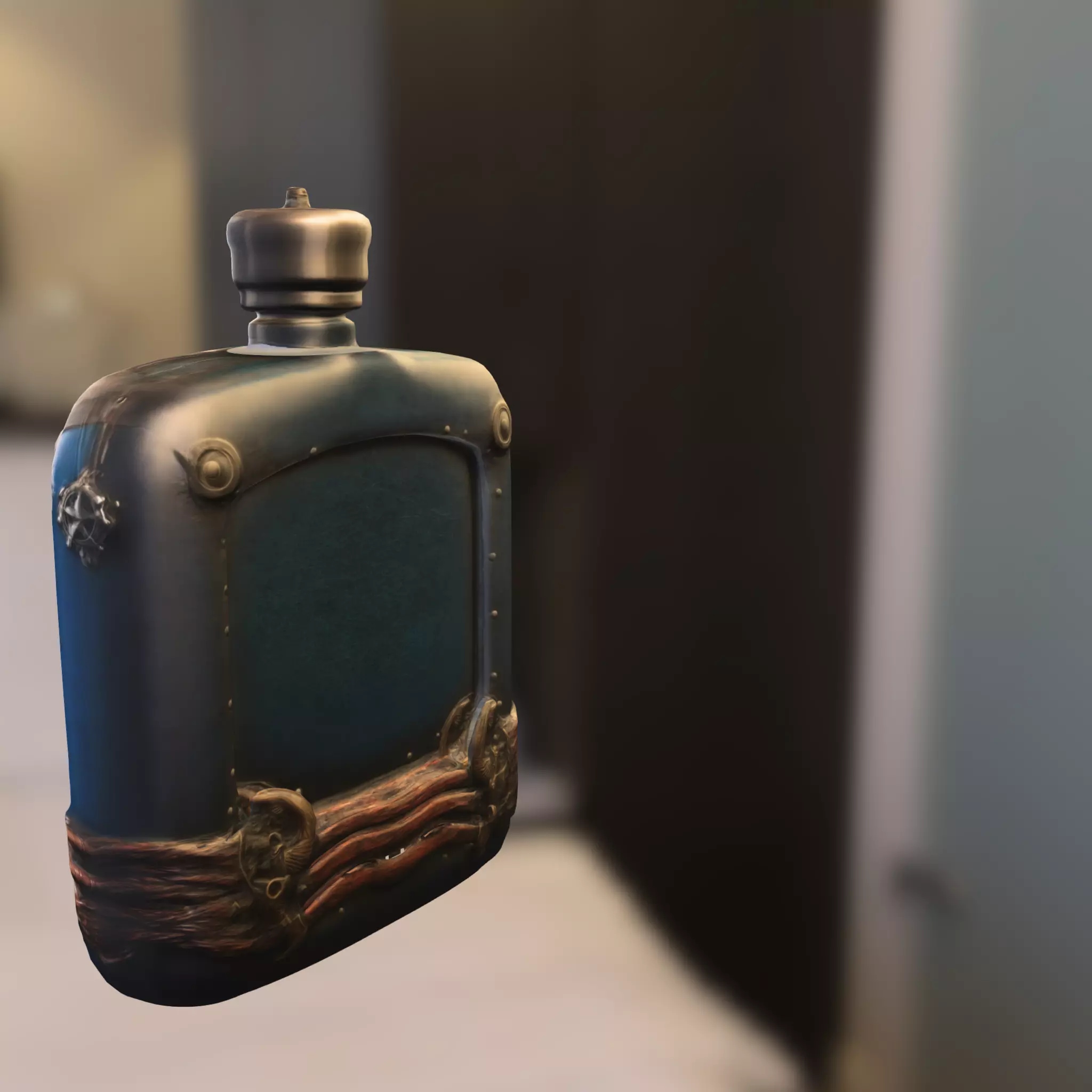 Decorative Blue Flask Low-poly 3D model_1