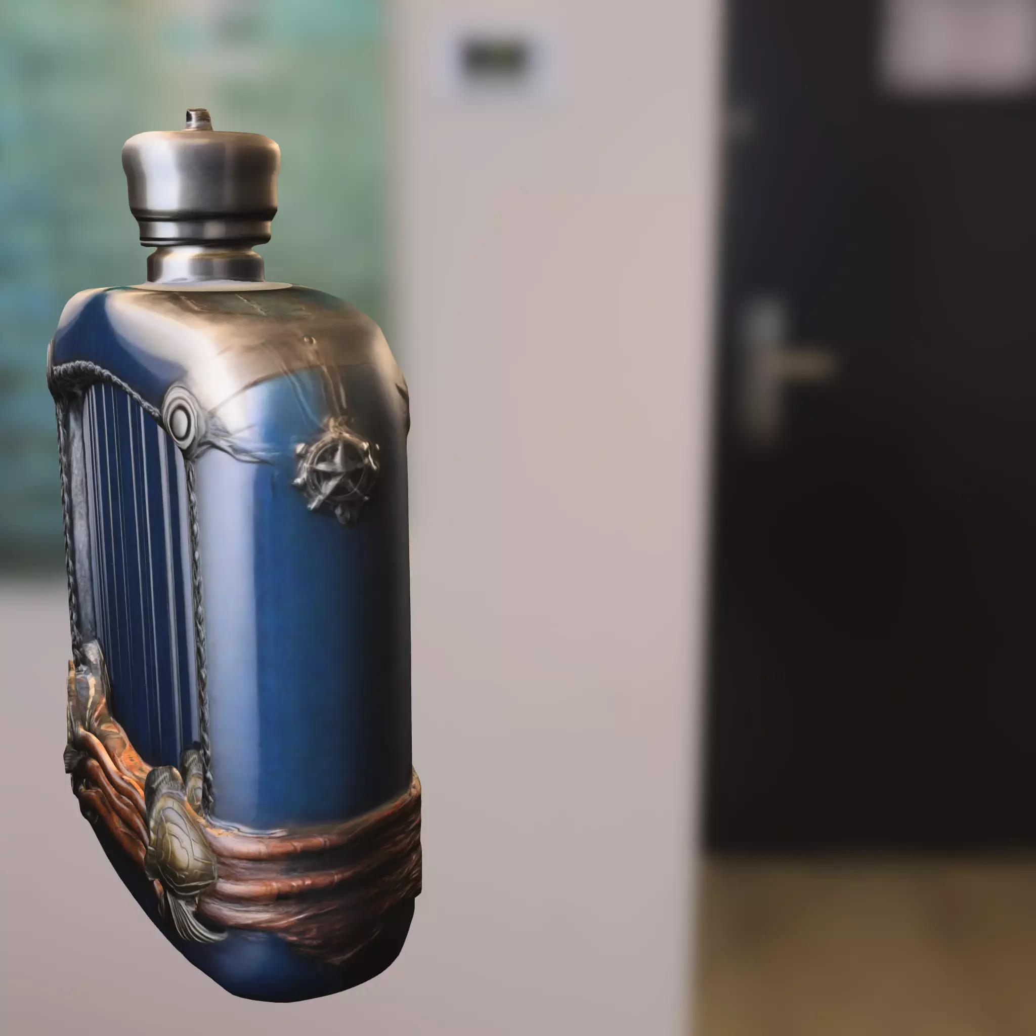 Decorative Blue Flask Low-poly 3D model_0