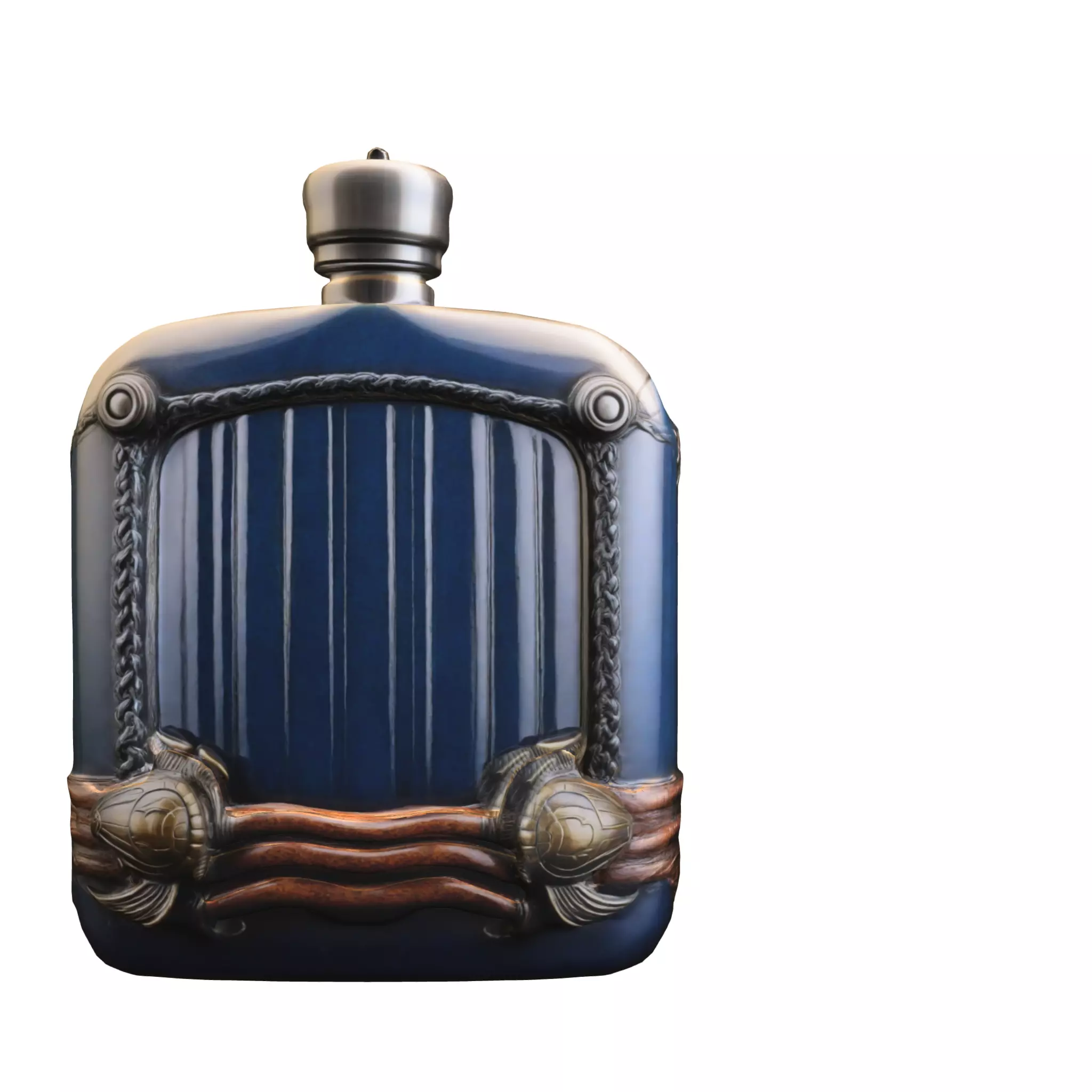 Decorative Blue Flask Low-poly 3D model_4