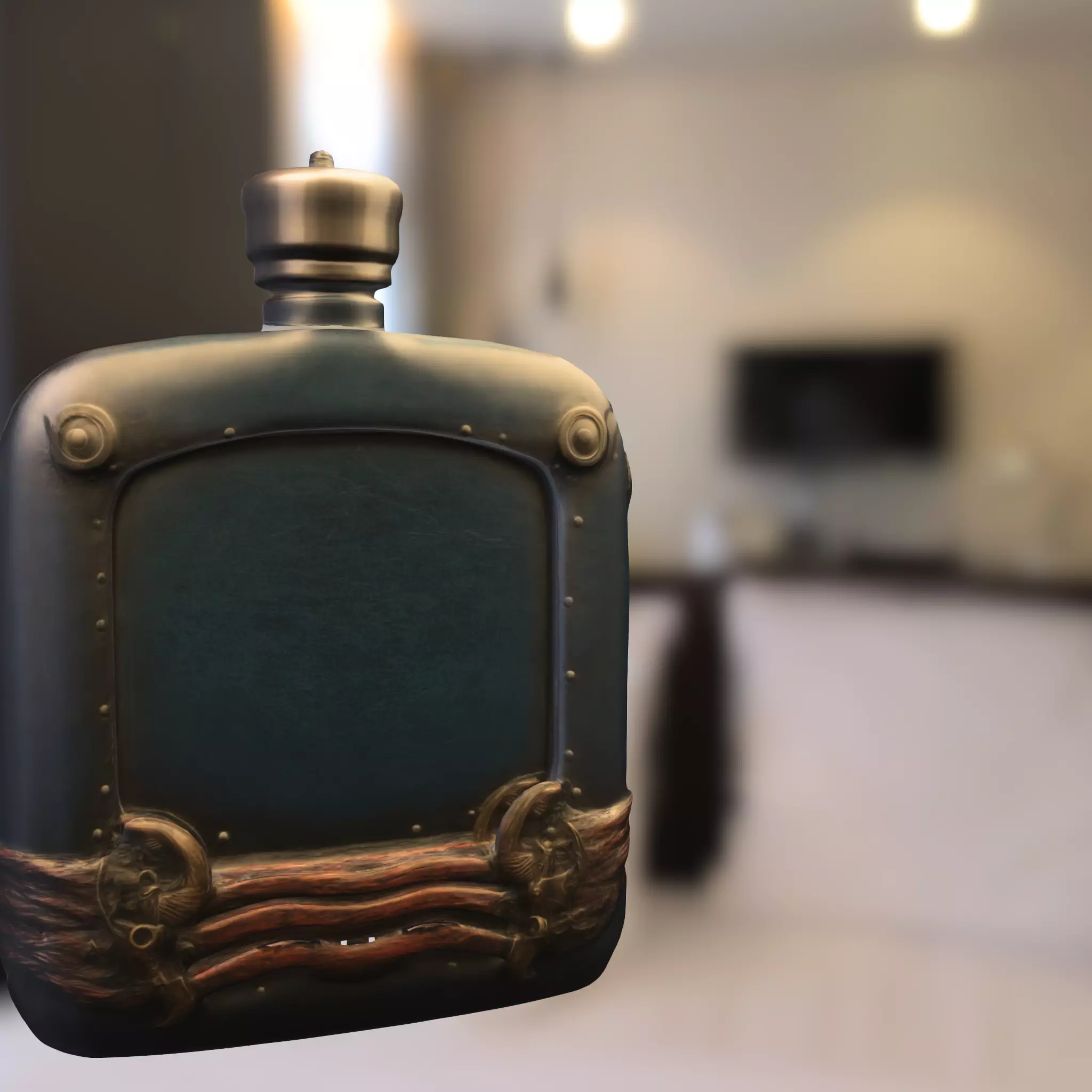 Decorative Blue Flask Low-poly 3D model_2