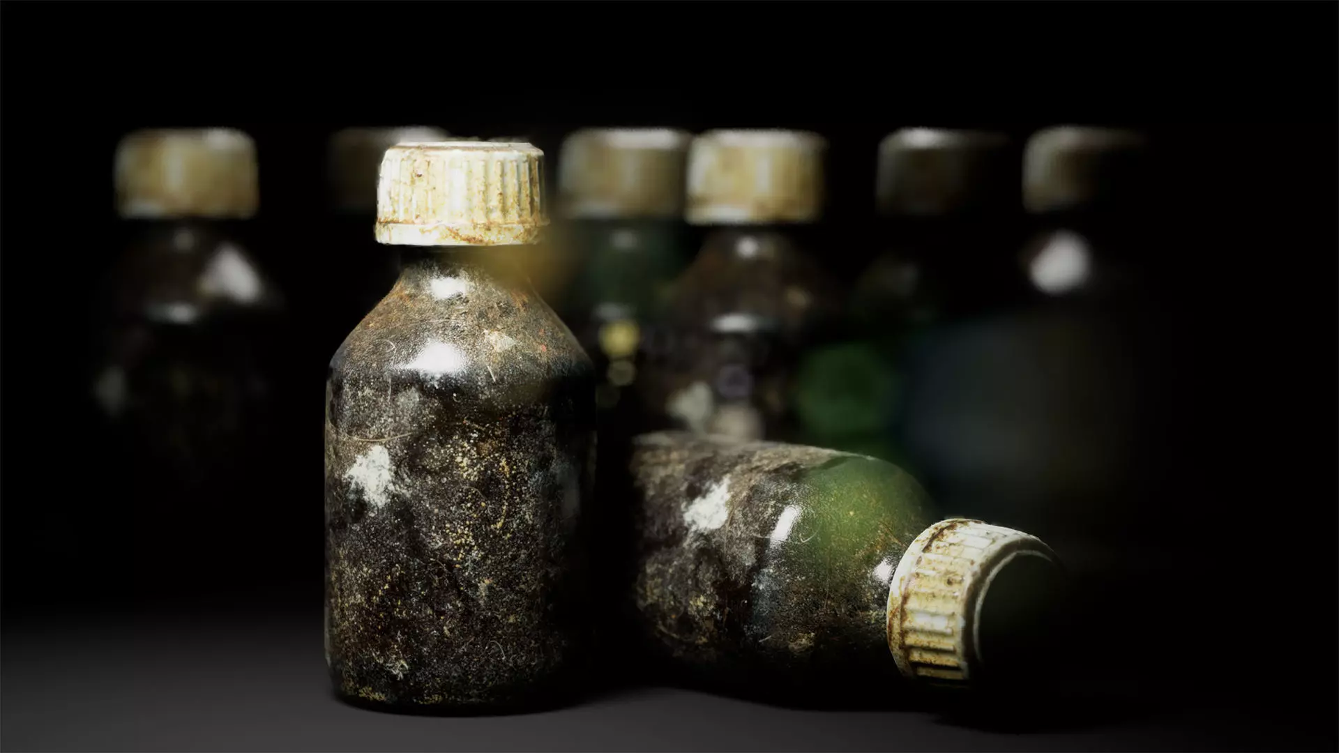 Old Medical Bottles Collection Low-poly 3D model_12