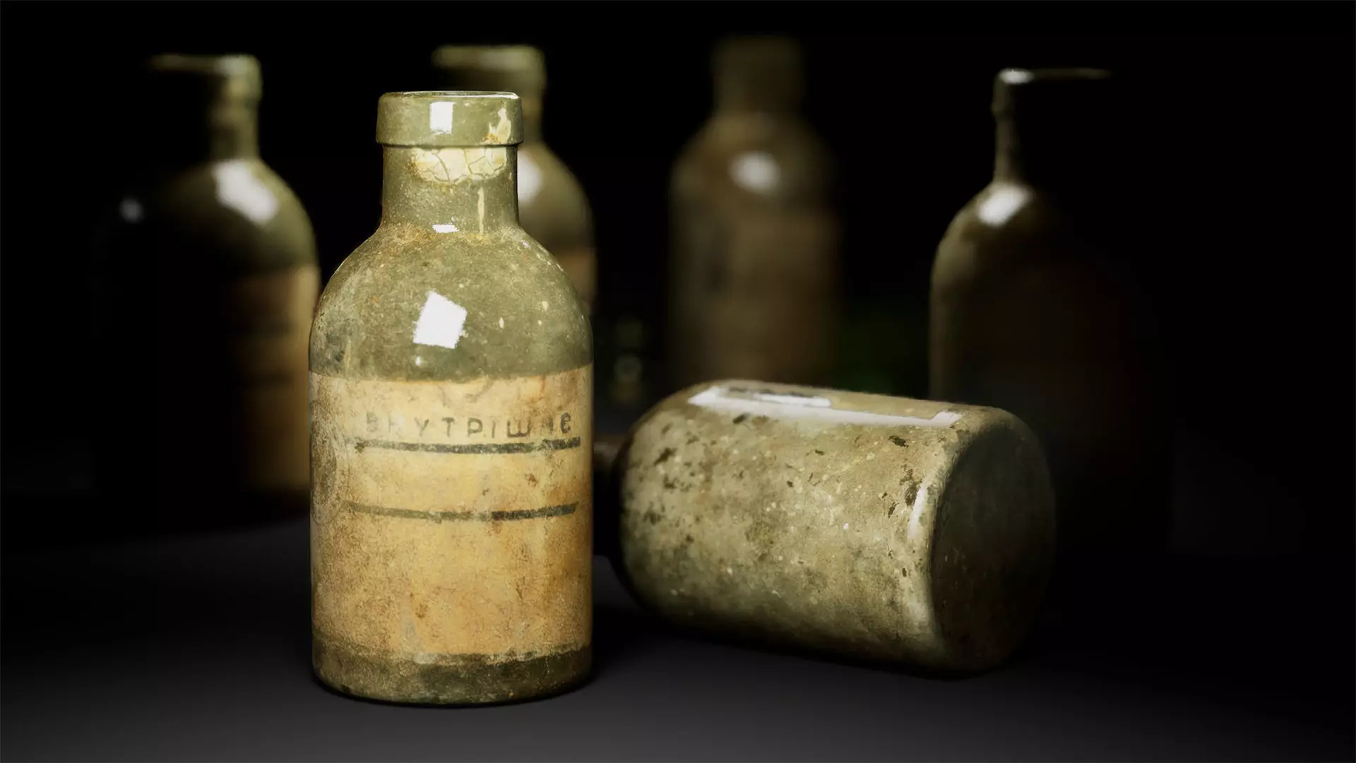 Old Medical Bottles Collection Low-poly 3D model_16