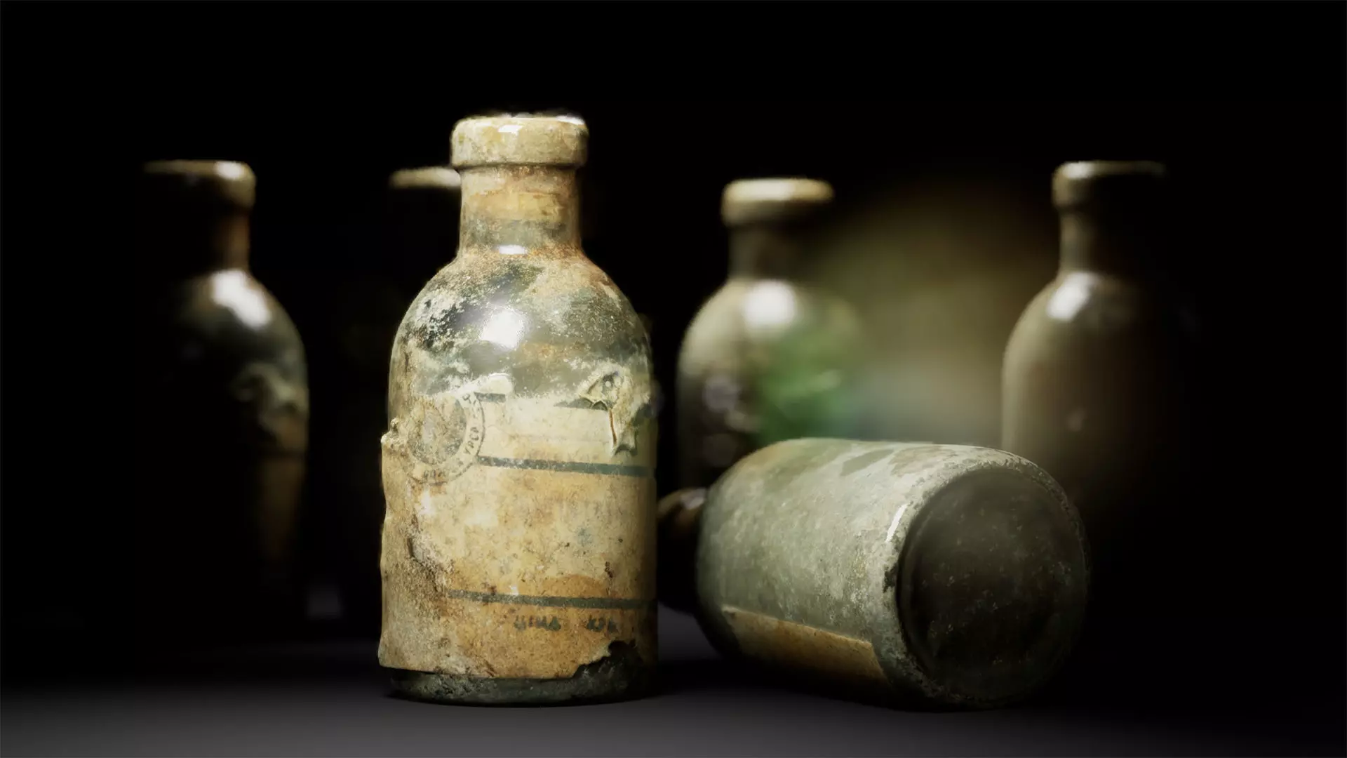 Old Medical Bottles Collection Low-poly 3D model_8