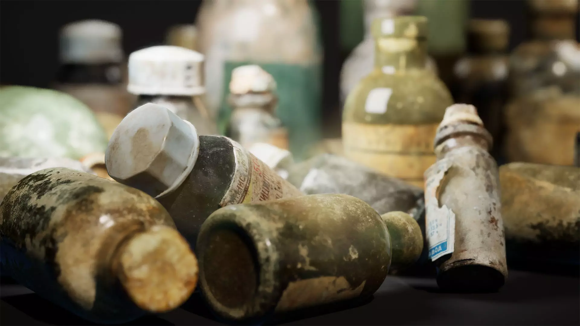 Old Medical Bottles Collection Low-poly 3D model_7