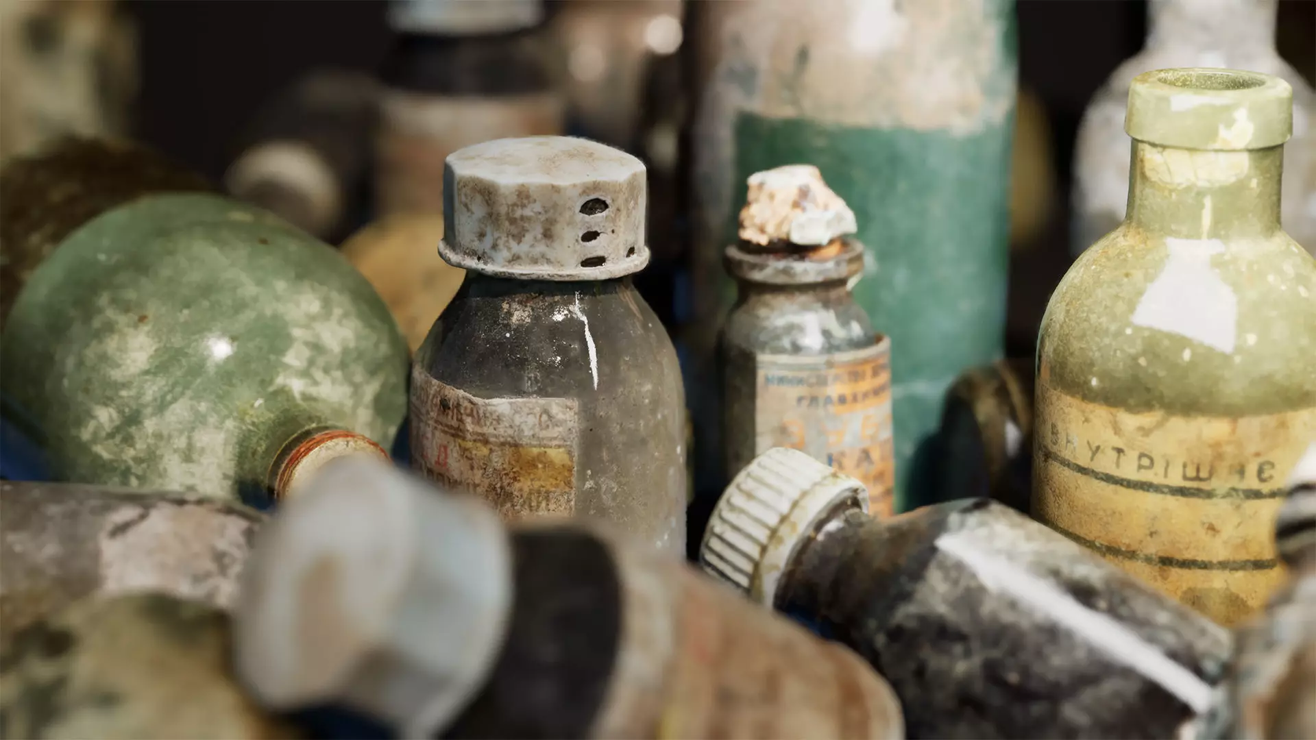 Old Medical Bottles Collection Low-poly 3D model_5