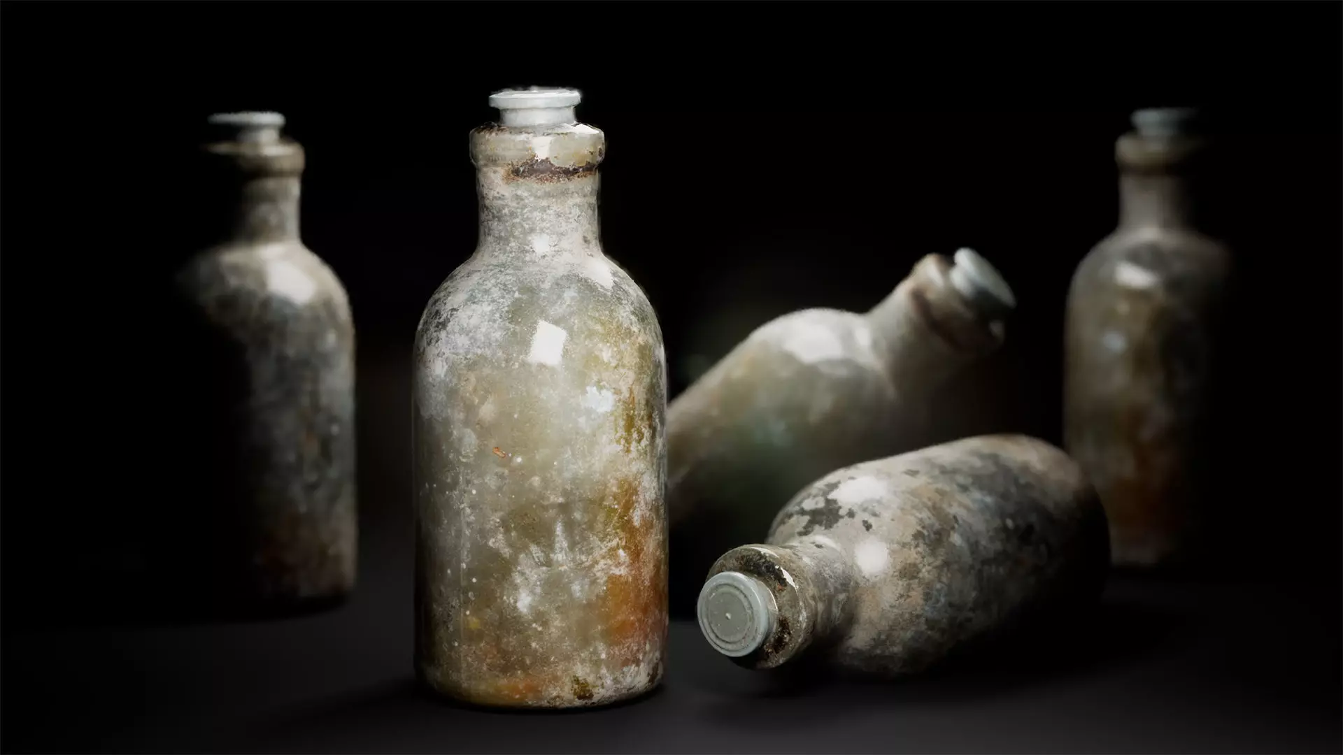 Old Medical Bottles Collection Low-poly 3D model_10