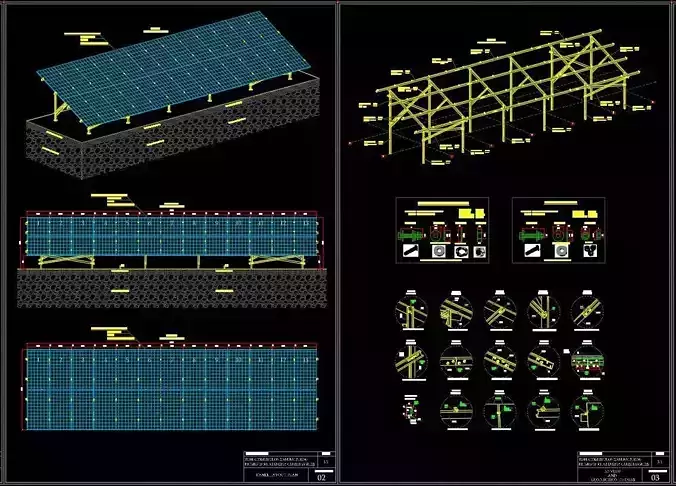 1MW AC- SOLAR PLANT Autocad Static Project 3D model 1MW AC- SOLAR PLANT Autocad Static Project 3D model