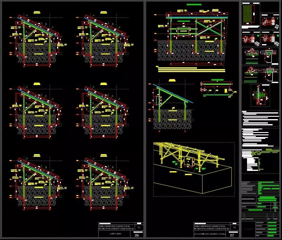 1MW AC- SOLAR PLANT Autocad Static Project 3D model_6