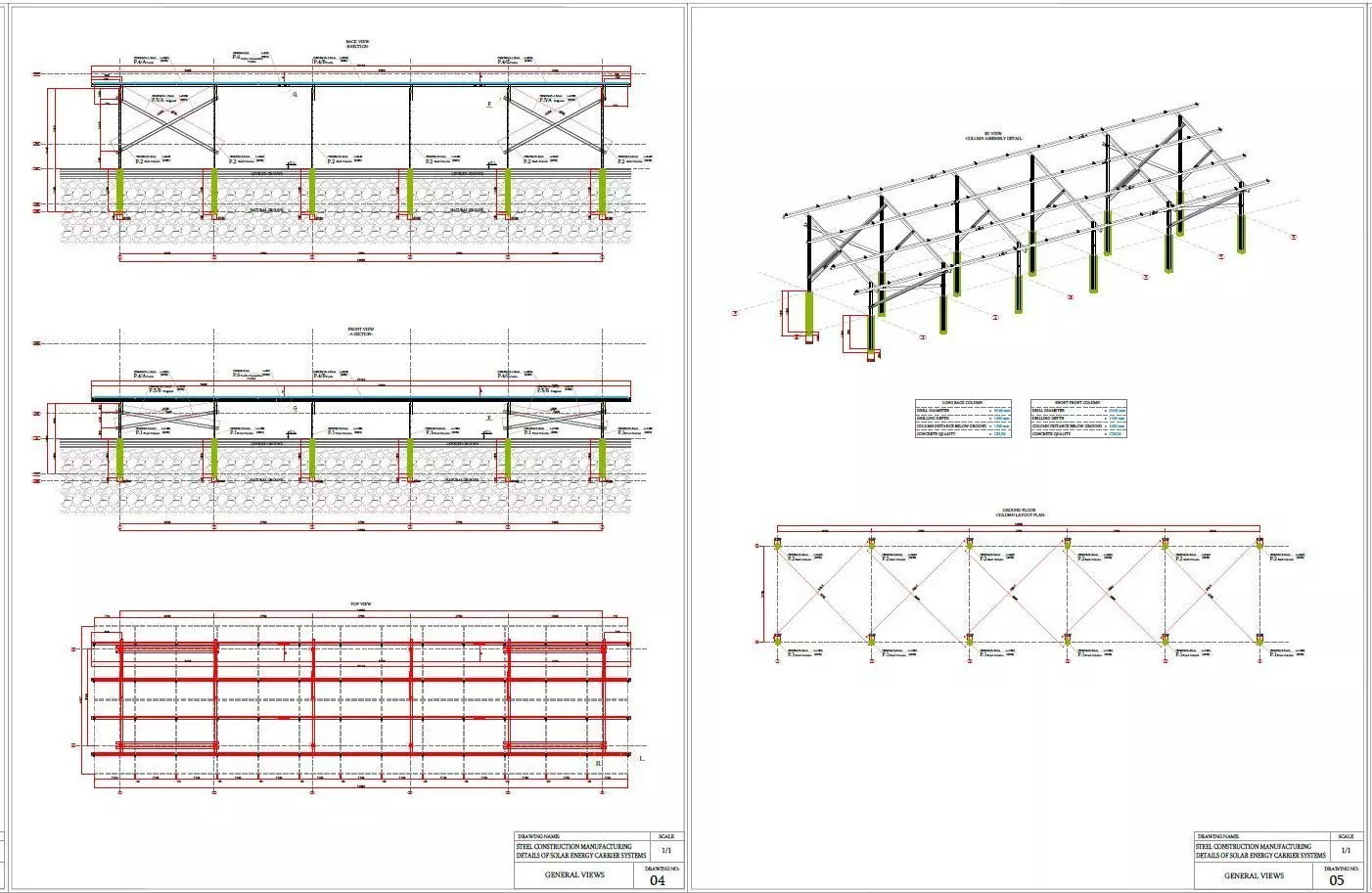1MW AC- SOLAR PLANT Autocad Static Project 3D model_11