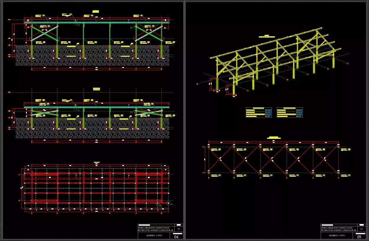 1MW AC- SOLAR PLANT Autocad Static Project 3D model_5